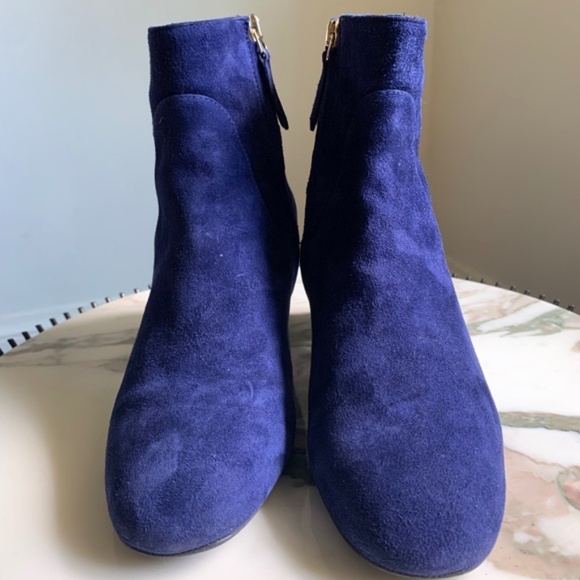 L.K.Bennett Blue Suede Ankle Boots - Picture 1 of 5